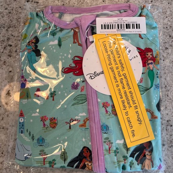 Little Sleepies x Disney Zippy bamboo princess dreams 6-12 months baby girl - Picture 3 of 5